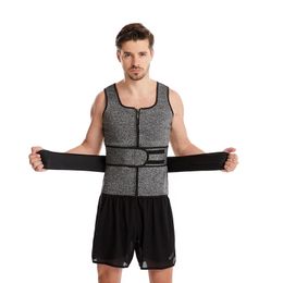 Gilet Double ceinture pour hommes, façonnant la sueur renforcée, taille réglable en caoutchouc, ceinture serrée de sport