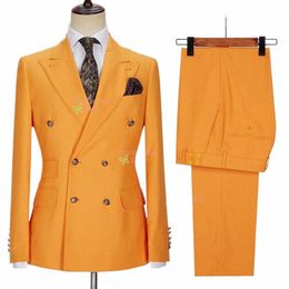 Conjunto de traje de doble botonadura para hombre, chaqueta formal con pantalones, esmoquin de boda, ropa de dama de honor, abrigo y pantalones de 2 piezas z7hp #