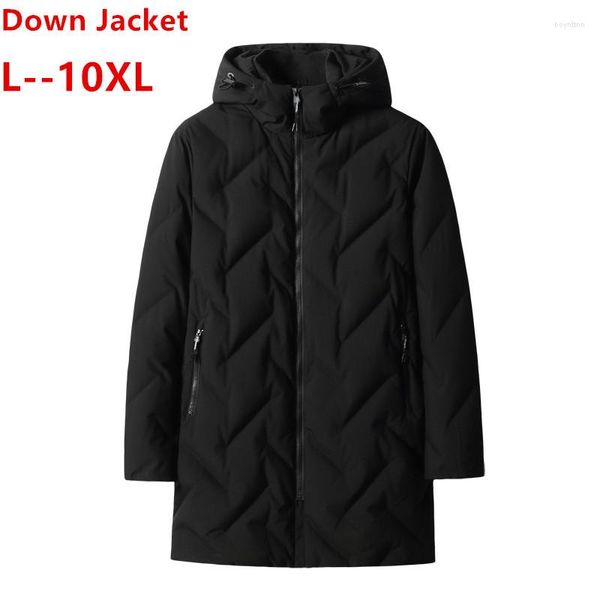 Chaquetas de invierno de plumón para hombre 10XL 8XL 6XL 5X 2023, abrigo largo y grueso de negocios para hombre, Parka sólida, abrigo de moda, abrigo cálido