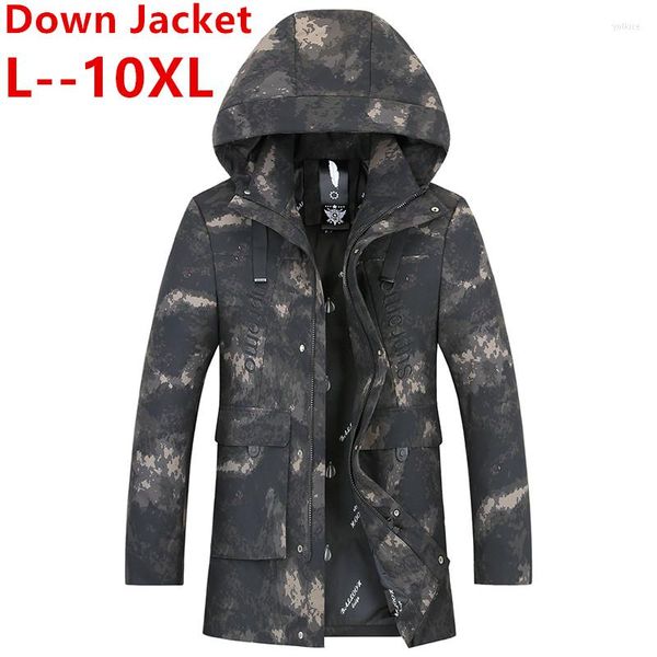 Chaqueta de plumón para hombre 10XL 8XL 6XL 5X de alta calidad-40 Celsius Dow para mantener el calor en invierno, Parka gruesa para nieve, abrigo de camuflaje, pato blanco y negro