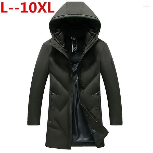 Hombres abajo 10XL 8XL 6XL llegada invierno chaqueta larga algodón grueso hombre alta calidad Casual moda Parkas abrigo hombres marca ropa