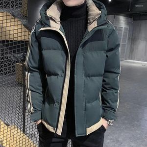 Heren Down 2022 Winter Katoen Jackets Men Hooded Parka Fashion Casual Jacket Coat Mens Windscheper Parkas Oversize warme kleding B563