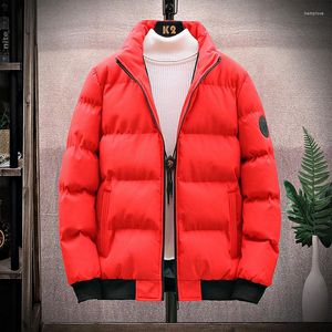 Hommes vers le bas 2023 automne hiver mode jeunesse rouge couture coton rembourré veste Version coréenne à la mode chaud à capuche