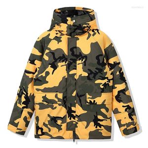 Men's Down 2023 Camouflage hiver hommes longs manteaux vestes impression badge poche fermeture éclair mode à capuche doudoune vêtements d'extérieur Parkas