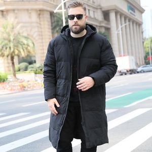 Hommes vers le bas 2023 mode tendance grande taille XL-10XL ample longue à capuche coton hiver genou chaud veste adapté pour 175 kg vêtements