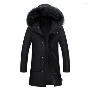 Doudoune homme 2023 veste mi-longue manteau à capuche hiver amoureux grand col fourrure épaissi chaud