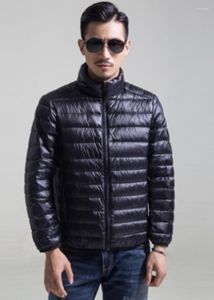 Hommes vers le bas 2023 hommes veste sans capuche léger col montant hiver chaud loisirs grande taille manteau