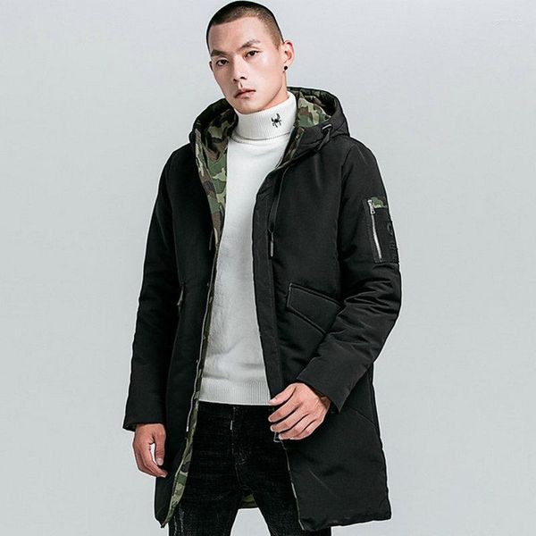 Hommes vers le bas 2023 veste d'hiver hommes à capuche Camouflage Hip Hop Streetwear manteau chaud casual Parkas coton rembourré vêtements