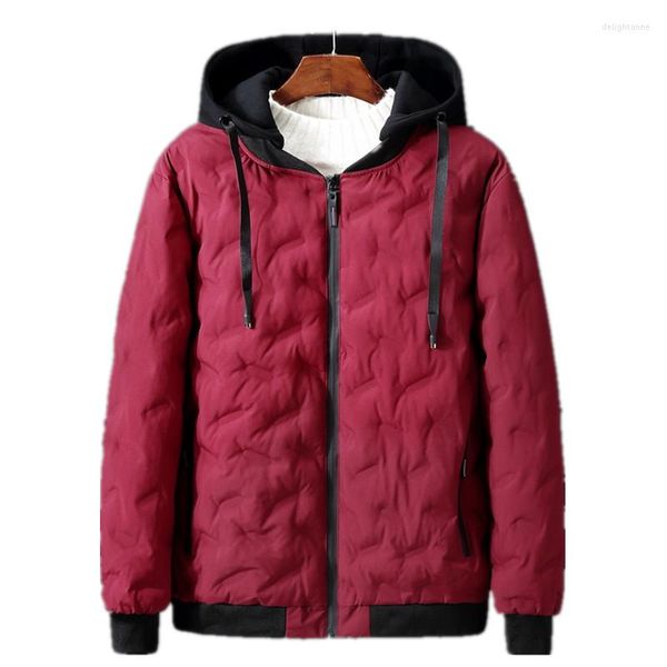 Chaqueta de invierno de plumón para hombre, abrigo grueso y cálido con relleno de algodón con capucha, prendas de vestir con cremallera de gran tamaño, Parka para hombre 9XL 2023