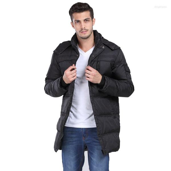 Abrigo largo grueso de invierno para hombre, chaqueta de algodón para parque, talla grande XL-8XL 9XL 10XL, color negro/gris oscuro, 2023