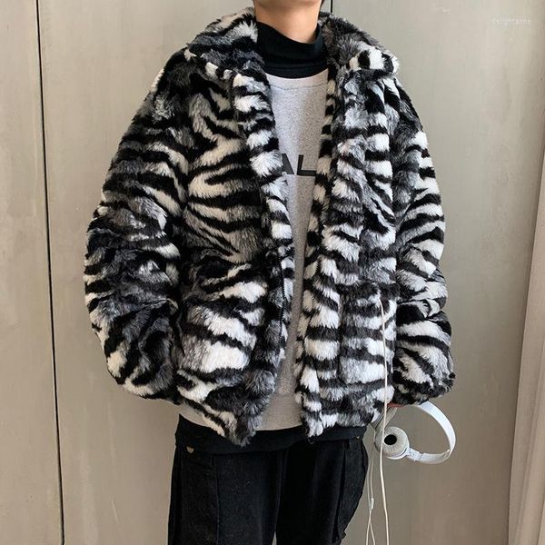 Hommes vers le bas 2023 hiver motif tigre Parkas décontracté surdimensionné coréen Streetwear femme manteau mode homme vêtements