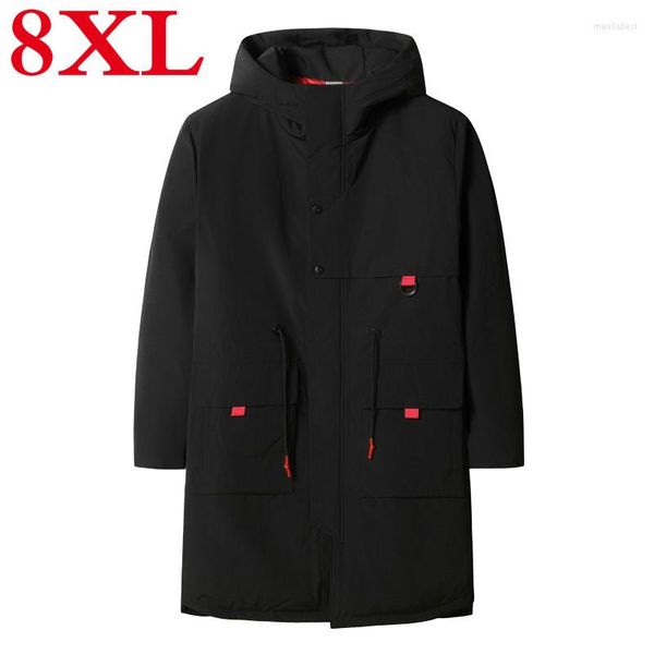 Hombres Abajo 6XL 8XL 7XL Tallas grandes 5XL Marca Sombrero largo y grueso Parka Hombres Chaqueta de invierno acolchada Abrigo Ropa