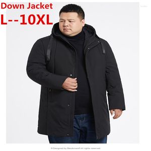 Men's Down 6xl más 10xl 5xl 8xl con capucha con capucha con capucha con capucha con capucha con capucha con capucha gruesa rusia rusia invierno hombres a prueba de viento -40 grados