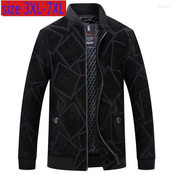 Chaqueta acolchada con cuello levantado para hombre, abrigo informal a la moda, grueso, de talla grande 3XL, 4XL, 5XL, 6XL, 7XL