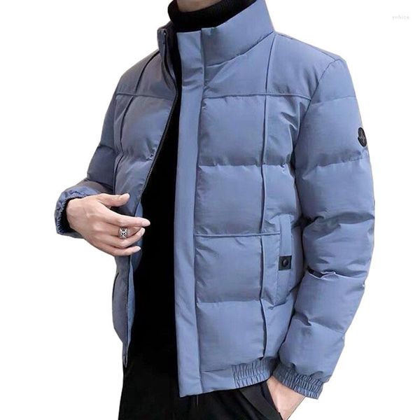 Hommes duvet décontracté coton hommes hiver Parkas veste automne solide noir col montant épais coupe-vent vestes mâle manteau Casacos