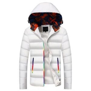 Heren down lagen winterjas voor mannen dikke capuchon massieve kleur casual katoenen pak bubble jackets designer kleding hoodie