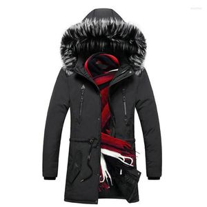 Heren down ontwerp mooie hoogwaardige lange winter heren jas met bontkap kleding casual jassen verdikkende parka's mannelijke jas 3xl