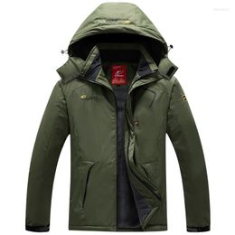 Doudoune à la mode pour hommes, manteau d'hiver à capuche, Parkas coupe-vent, Plus velours épais et chaud, Parka militaire vert rouge, 2022