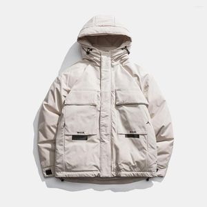 Heren down fashion winter capuchon jas Men koppels slanke jassen katoen massief witte parka's manteau femme gevatde jas