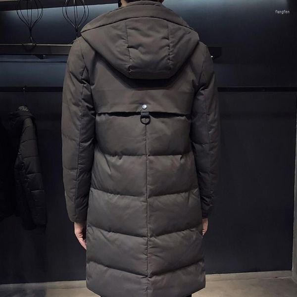 Hommes vers le bas mode hiver hommes longs épais chaud Parka manteaux hommes veste à capuche noir gris 5XL haute qualité marque vêtements