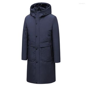 Chaqueta de invierno de alta calidad para hombre, chaqueta informal de negocios con capucha larga para hombre de talla grande, prendas de vestir gruesas y cálidas, abrigos, ropa