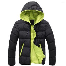 Heren down jas dubbele kleur lange mouw mannen katoen casual winter jassen comfortabel mannelijk buitenleer universele klaring