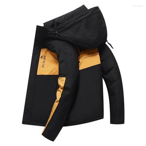 Doudoune homme courte marée d'hiver marque épaissi chaud manteau à capuche décontracté ample jeunesse couleur assortie