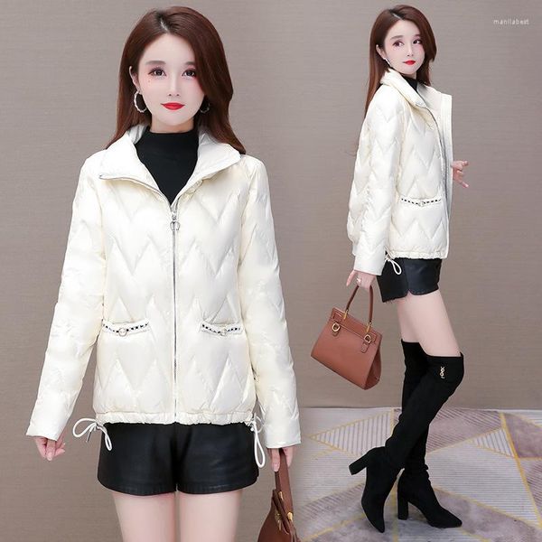 Chaqueta de plumón para hombre, ropa de invierno 2023 ligera y cálida para mujer, versión coreana, abrigo de pato blanco ajustado a la moda con reducción de edad