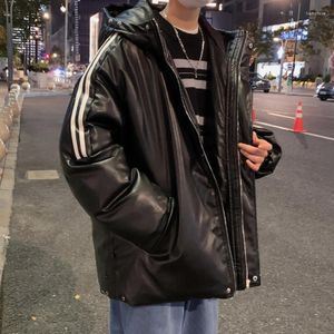 Hommes Down Style coréen Parkas hommes hiver épais multi-poches en cuir vêtements manteaux mâle décontracté coupe-vent couleur unie grande taille 5XL vente