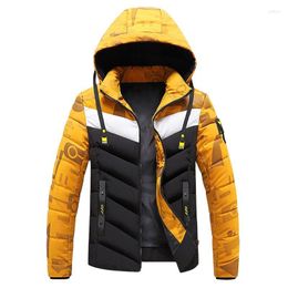 Heren down heren 2022 winter warme dikke winddichte parka's mode patchwork capwerk jas herfst outderwar classic casual parka jas