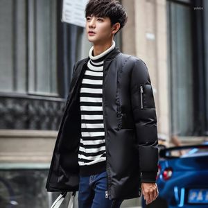 Men's Down Men Coat A Simple in the Long Winter Jacket Metroseksual XL Baseball Collar Cotton MY02-P120