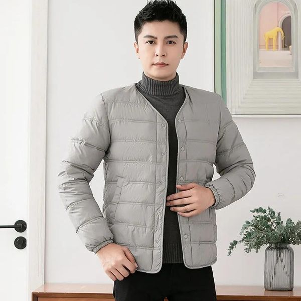 Hommes Down Men Coton Veste Épaissir Doublure Intérieure Parkas Vêtements D'hiver Chaud Et Léger Court Rembourré Manteau À Manches Longues Casual Outwear Jaquetas