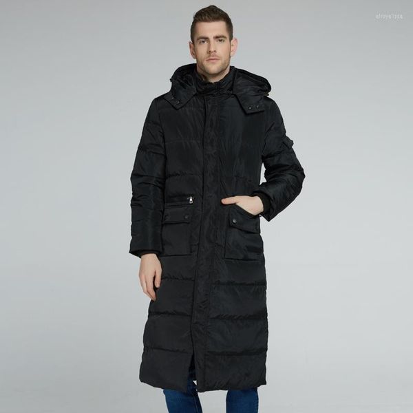 Hommes vers le bas hommes veste hiver Extra Long manteau Parkas à capuche épaissir chaud vêtements d'extérieur pardessus neige hauts grande taille S-4XL 2023 armée vert