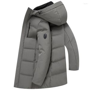 Hommes Down Men Long 90% Duck Jacket Winter Hooded Thicken Parkas Male Slim Fit Coats