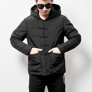 Parkas pour hommes Bomber veste d'hiver Style chinois homme Parka Vintage manteau mâle court coton rembourré solide épaissir manteaux chauds