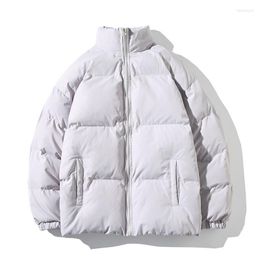 Parkas masculinas para baixo jaqueta masculina engrossar casaco quente gola cor sólida inverno causal diário ajuste moderado moda