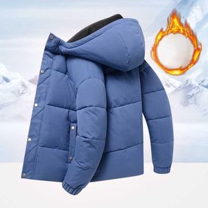 Chaqueta de invierno para hombre, abrigos cálidos con capucha de algodón a la moda, prendas de vestir informales, chaquetas acolchadas térmicas delgadas, ropa para hombre