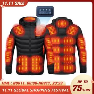 Heren Donsparka's 19 gebieden Verwarmde jas USB Verwarmingsjack voor heren Dames Warm vest Verwarmde vesten Jagen Wandelen Kamperen Herfst Winter Heren 231127