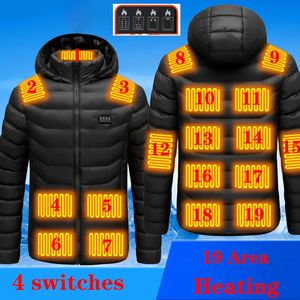 Parkas pour hommes 19 zones vestes chauffantes USB vêtements chauffants homme femme pour hiver veste chaude extérieure thermique 2022 nouveau 231005