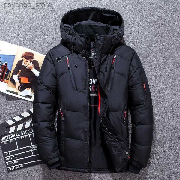 Parkas pour hommes -20 degrés hiver vêtements pour hommes blanc canard doudoune épais chaud manteaux de neige mâle coupe-vent à capuche vers le bas Parkas doudounes Q230831