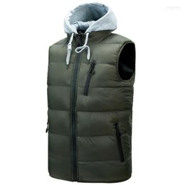 Hommes Down Parkas 2022 Automne Et Hiver Hommes Solide Coton Gilet À Capuche Col Normal 5 Couleurs Sans Manches Haute Qualité Plus La Taille 6XL Phin22