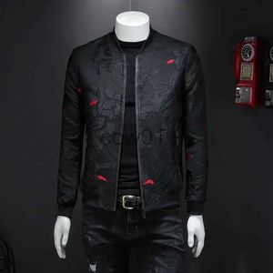 Parkas pour hommes 2022 automne nouvelle veste florale hommes mode Vintage affaires Bomber Jacquard veste Masculinas décontracté mince veste manteau homme M-4XL J231014