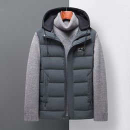 Heren down parkas 2022 winter mannen jas verwijderbare winddichte hap met capuchon 80% witte eend parka mannelijke dikke jas halverwege de lange maten 4xl phin22