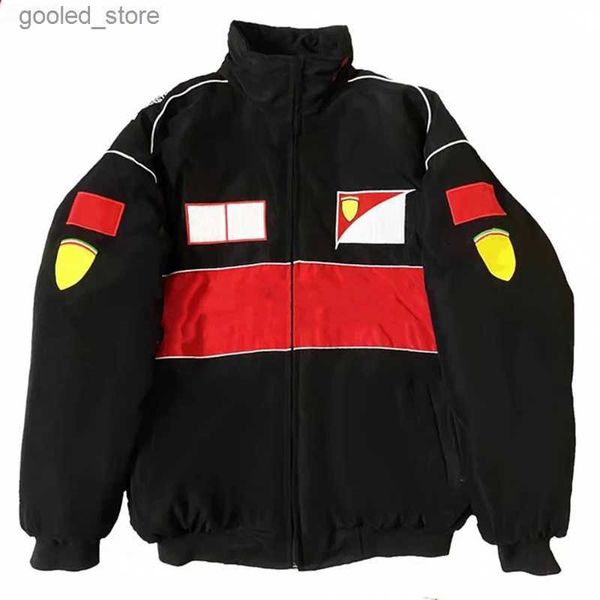 Parkas pour hommes 2023 Costume d'équitation brodé Hommes Costume de course américain Vestes F1 Moto Locomotive Manteau Lâche Casual Coton Femmes Vêtements Q231024