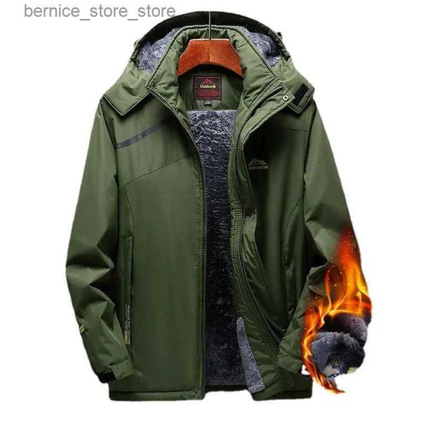 Parkas de plumón para hombres 2023 Chaqueta de invierno para hombres Fleece Grueso Cálido Parka con capucha Hombre Impermeable Tamaño grande Abrigo acolchado Snow Camping Outerwear Plus 7XL 8XL Q231205