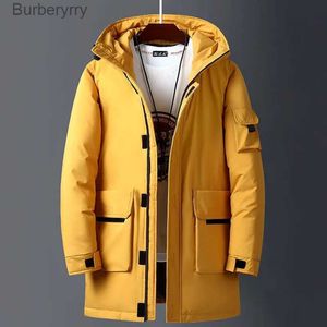 Parkas pour hommes 2023 nouvelles vestes d'hiver hommes blanc canard chaud à capuche longues doudounes automne décontracté haut Parka noir moelleux manteau Beige jaune L231014