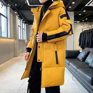 Parkas de plumón para hombres 2023 Moda para hombre Chaqueta de invierno Hombres Moda coreana Medio Impermeable Pato blanco Puffer Abrigo Masculino Outwear Ropa Hombre F 231012