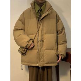 Parkas de plumón para hombres 2023 Invierno Iened Cloes acolchados de algodón Color sólido Pan Nieve Jaet Abrigos de cuello de solapa Mantenga el tamaño cálido S-2XLYOLQ