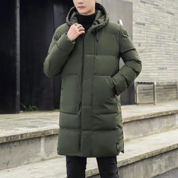 Parka en duvet pour hommes, veste à capuche isolée Super longue, rembourrée en coton, tendance, décontractée, 2024, 231116