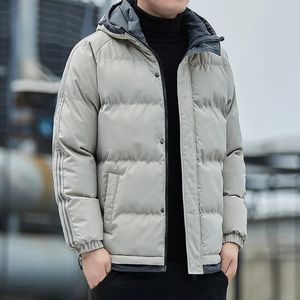 Heren Down Parka 2024 Winter Casual Hoodie Effen Rechte Mouw Mode Trend Lange Comfortabele Warme Jas 231213